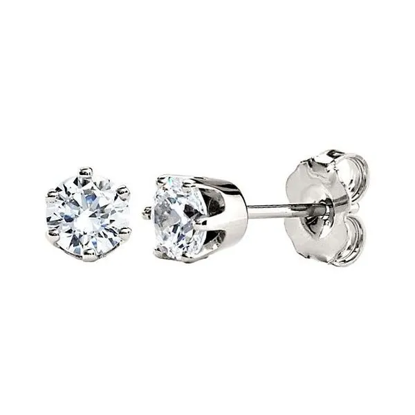 Round 6-Prong Stud Earrings Delfine's Jewelry Charleston, WV