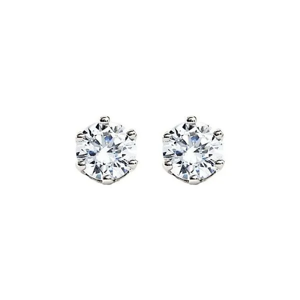 Round 6-Prong Stud Earrings Image 2 Long Jewelers Chesapeake, VA