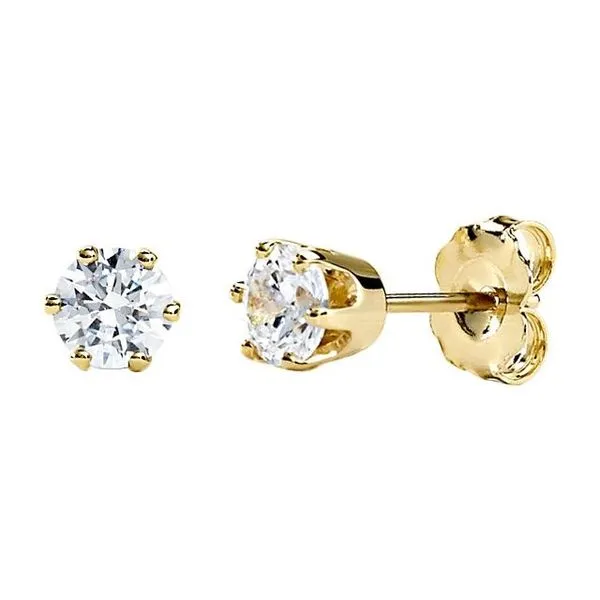 Round 6-Prong Stud Earrings Delfine's Jewelry Charleston, WV