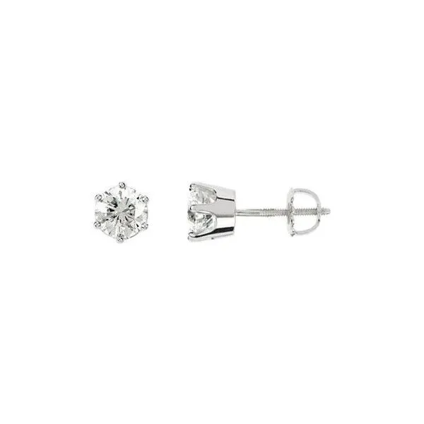 Round 6-Prong Stud Earrings Linwood Custom Jewelers Linwood, NJ