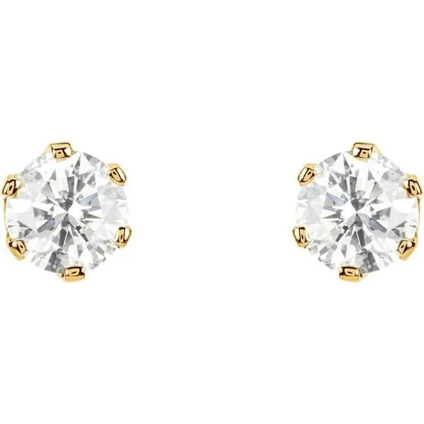 Round 6-Prong Stud Earrings Image 2 Hart's Jewelers Grants Pass, OR