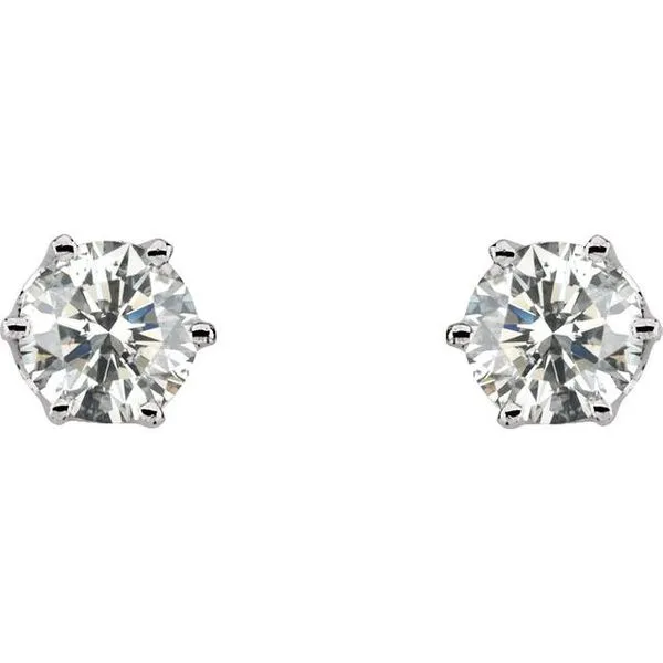 Round 6-Prong Stud Earrings Image 2 Cherry Street Jewelers Tulsa, OK