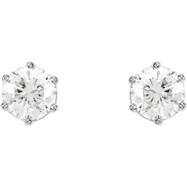 Round 6-Prong Stud Earrings Image 2 Cherry Street Jewelers Tulsa, OK