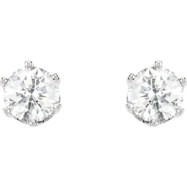 Round 6-Prong Stud Earrings Image 2 Douglas Jewelers Conroe, TX