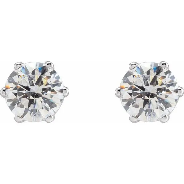 Round 6-Prong Stud Earrings Image 2 Milan's Jewelry Inc Sarasota, FL