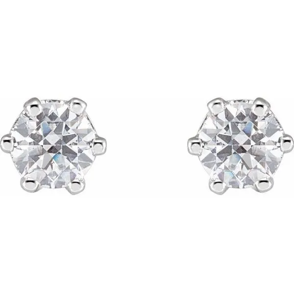 Round 6-Prong Stud Earrings Image 2 Cherry Street Jewelers Tulsa, OK