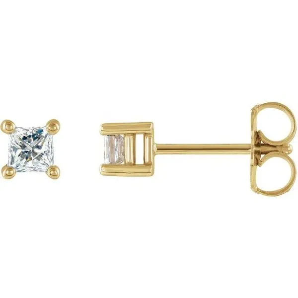 Square 4-Prong Stud Earrings Mendham Jewelers Mendham, NJ