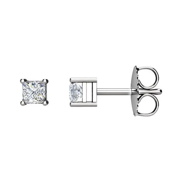 Square 4-Prong Stud Earrings D'Errico Jewelry Scarsdale, NY