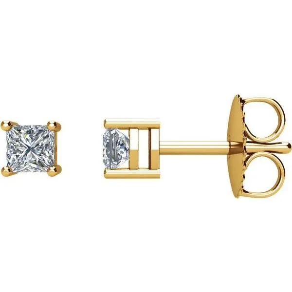 Square 4-Prong Stud Earrings Delfine's Jewelry Charleston, WV