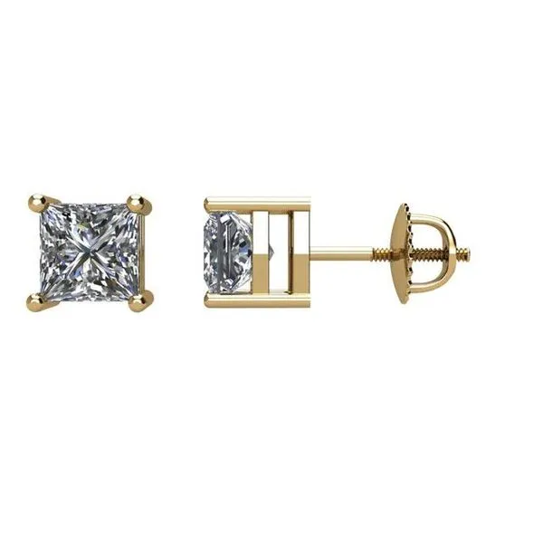 Square 4-Prong Stud Earrings Cherry Street Jewelers Tulsa, OK
