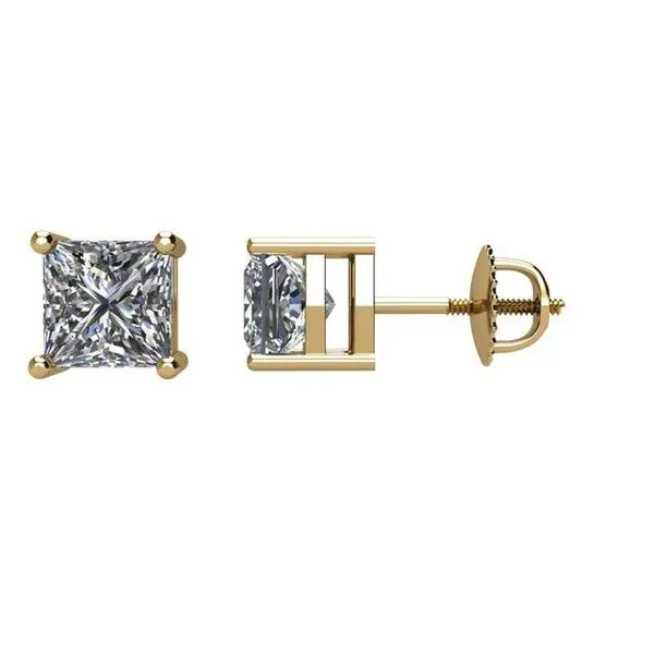 Square 4-Prong Stud Earrings Henry B. Ball Jewelers Canton, OH