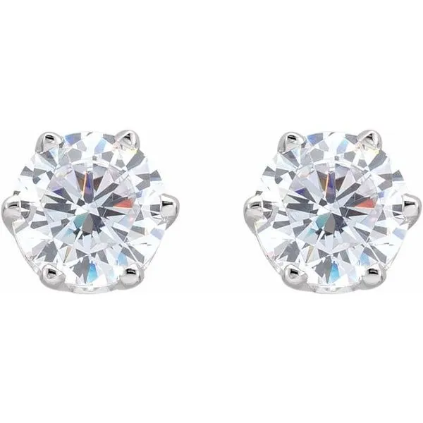 Round 6-Prong Stud Earrings Image 2 Henry B. Ball Jewelers Canton, OH