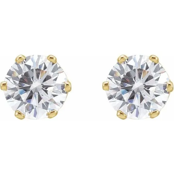 Round 6-Prong Stud Earrings Image 2 Milan's Jewelry Inc Sarasota, FL