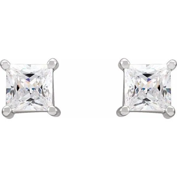 Square 4-Prong Stud Earrings Image 2 Holly's Jewelry Mountain Home, AR