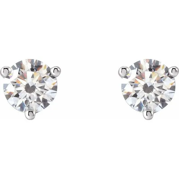 Round 3-Prong Stud Earrings Image 2 Becky Beck's Jewelry DeKalb, IL