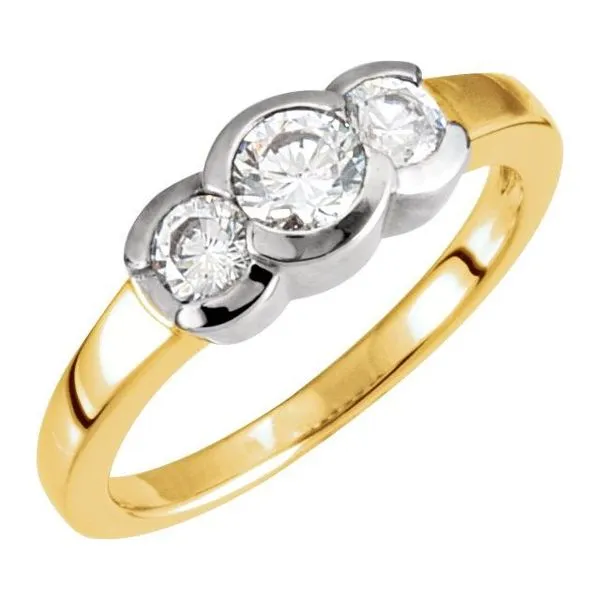 Half-Bezel Three-Stone Anniversary Band Allain's Jewelry New Iberia, LA