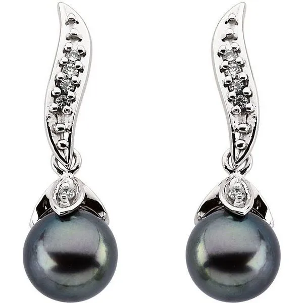 Accented Pearl Earrings Image 2 Hopman Jewelers Elkhart, IN