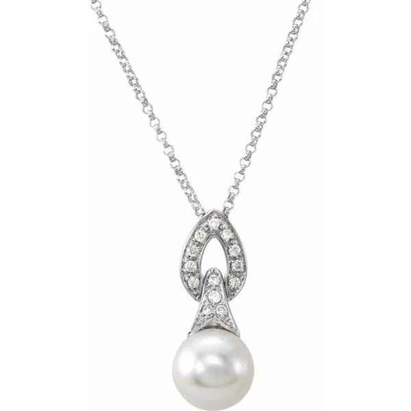 Accented Pearl Necklace D'Errico Jewelry Scarsdale, NY