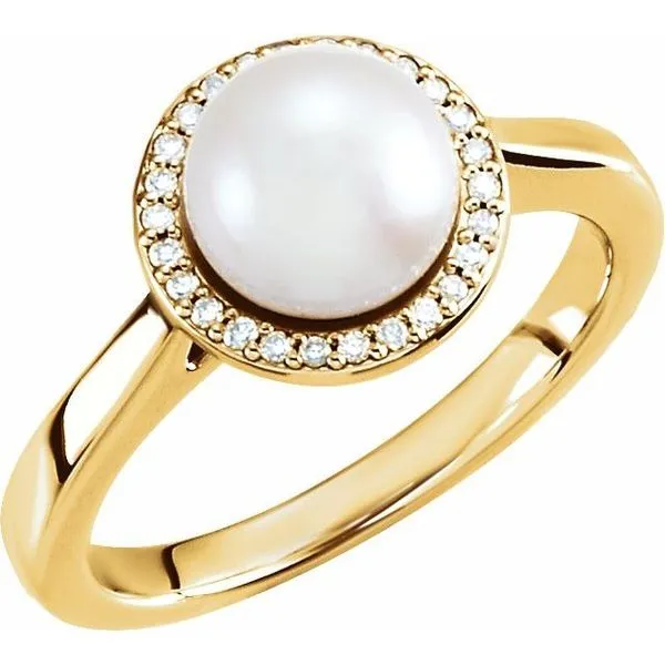 Halo-Style Pearl Ring Hopman Jewelers Elkhart, IN