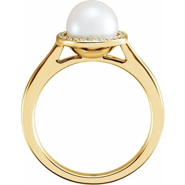 Halo-Style Pearl Ring Image 2 Holly's Jewelry Mountain Home, AR