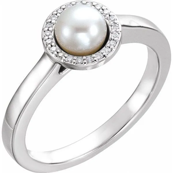 Halo-Style Pearl Ring Hopman Jewelers Elkhart, IN
