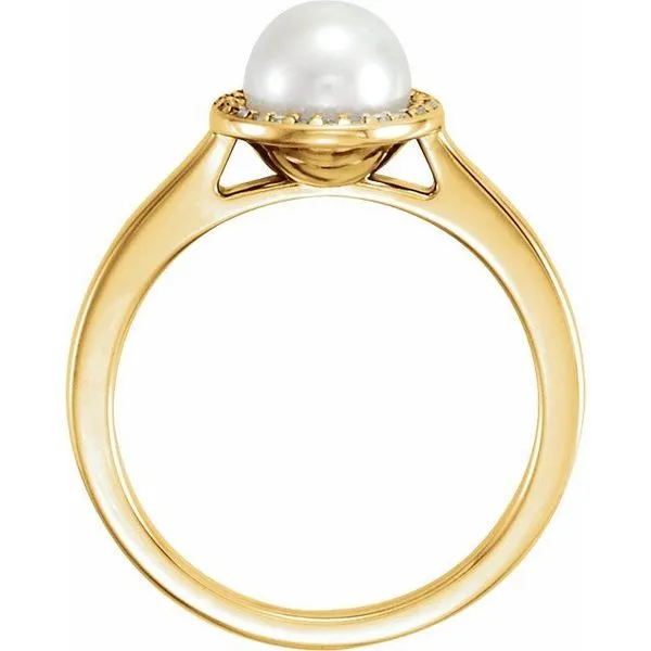 Halo-Style Pearl Ring Image 2 Hopman Jewelers Elkhart, IN