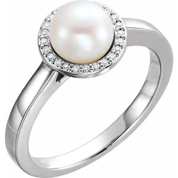 Halo-Style Pearl Ring Rasmussen Jewelers Spanish Fork, UT