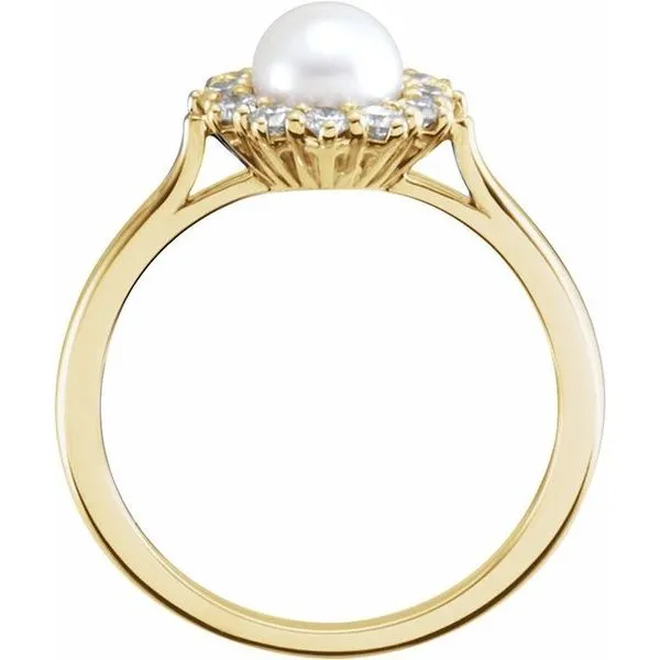 Halo-Style Pearl Ring Image 2 Holly's Jewelry Mountain Home, AR