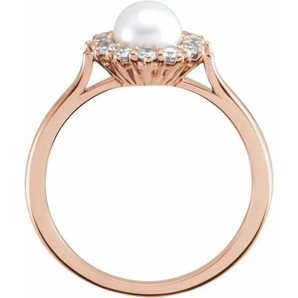 Halo-Style Pearl Ring Image 2 Holly's Jewelry Mountain Home, AR