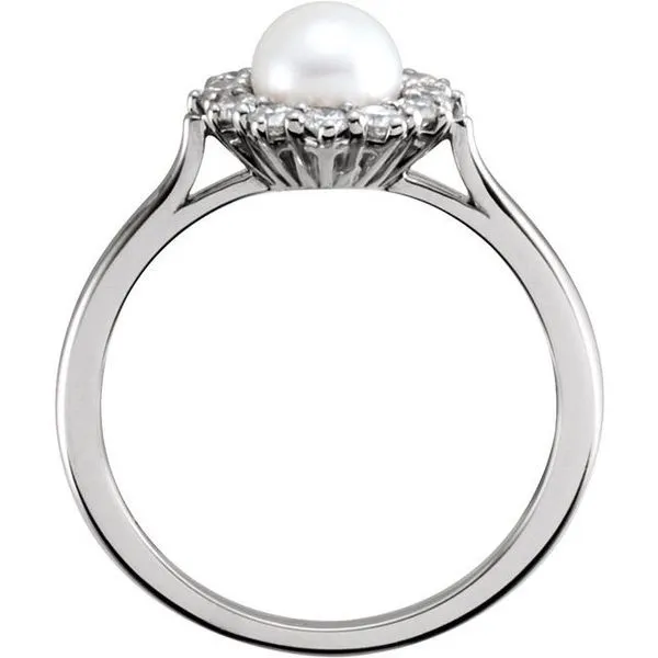 Halo-Style Pearl Ring Image 2 Holly's Jewelry Mountain Home, AR