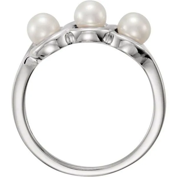 Three-Stone Pearl Ring Image 2 Hopman Jewelers Elkhart, IN