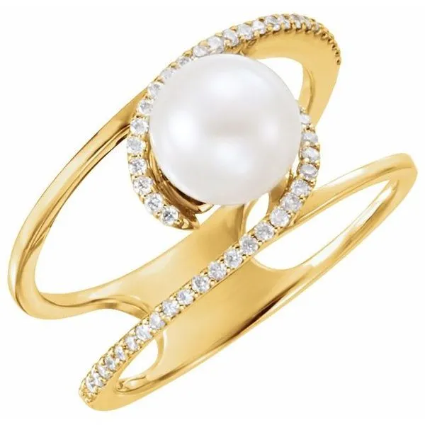 Pearl Negative Space Ring Becky Beck's Jewelry DeKalb, IL