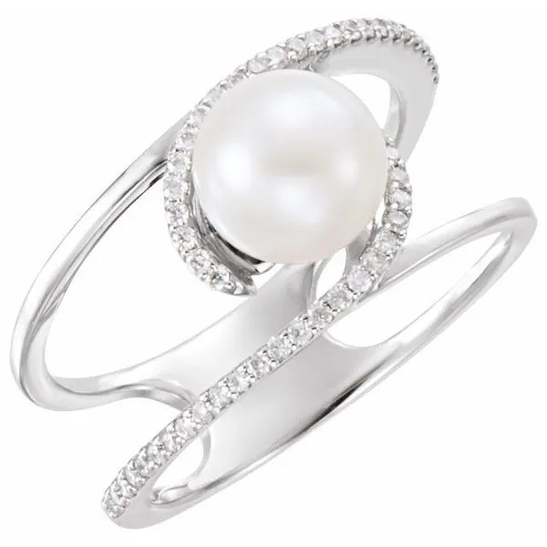 Pearl Negative Space Ring Hopman Jewelers Elkhart, IN