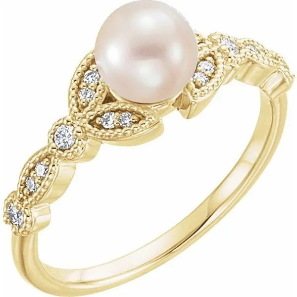 Pearl Leaf Ring John E. Koller Jewelry Designs owasso, OK