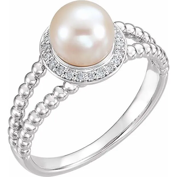 Beaded Halo-Style Pearl Ring Hopman Jewelers Elkhart, IN