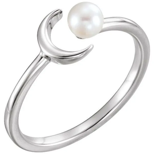 Pearl Crescent Moon Ring Hopman Jewelers Elkhart, IN