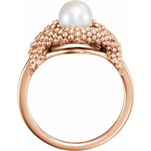 Beaded Pearl Ring Image 2 Hopman Jewelers Elkhart, IN