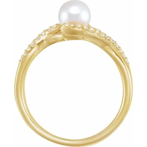 Pearl Bypass Ring Image 2 Linwood Custom Jewelers Linwood, NJ