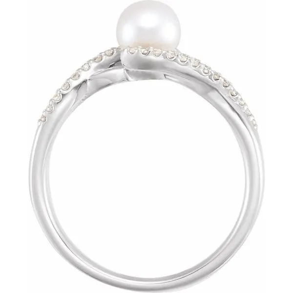 Pearl Bypass Ring Image 2 Linwood Custom Jewelers Linwood, NJ