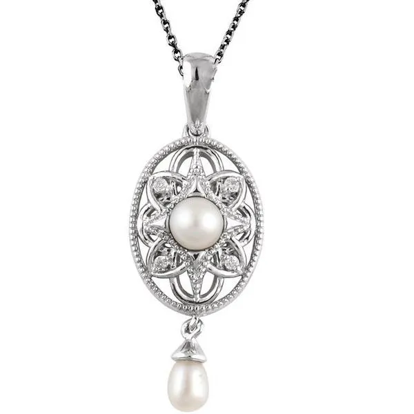 Pearl Granulated Filigree Necklace Holly's Jewelry Mountain Home, AR