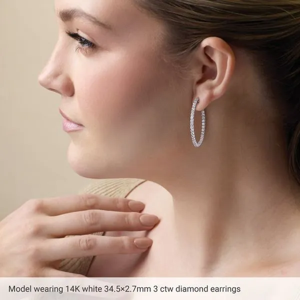 Inside-Outside Hoop Earrings Image 4 Linwood Custom Jewelers Linwood, NJ