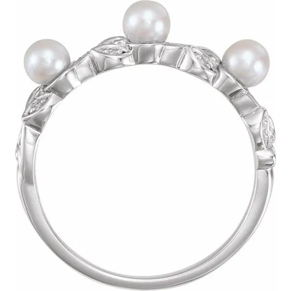 Stackable Pearl Ring Image 2 Linwood Custom Jewelers Linwood, NJ