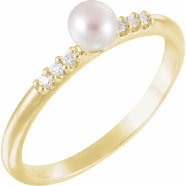Accented Stackable Pearl Ring Long Jewelers Chesapeake, VA