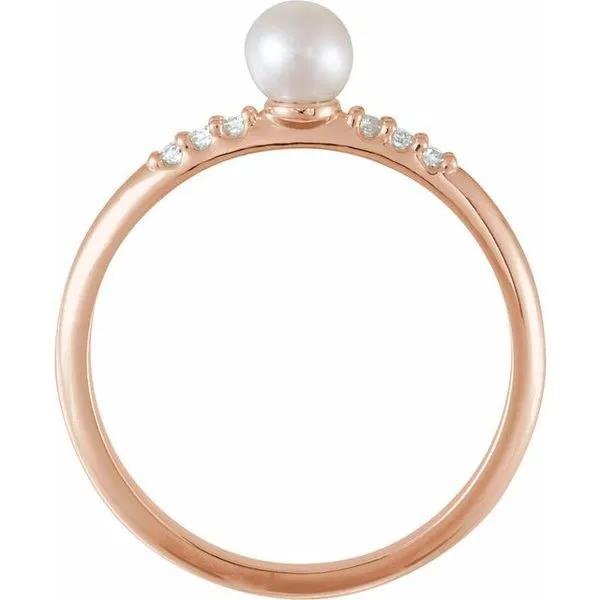 Accented Stackable Pearl Ring Image 2 Linwood Custom Jewelers Linwood, NJ
