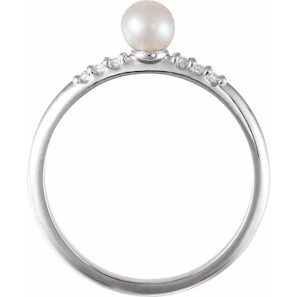 Accented Stackable Pearl Ring Image 2 Hopman Jewelers Elkhart, IN
