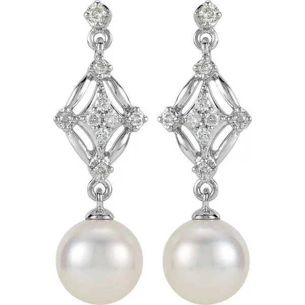 Vintage-Inspired Pearl Earrings Image 2 J. Meredith Jewelers Delafield, WI
