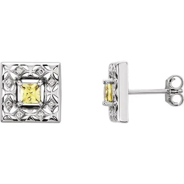 Square 4-Prong Accented Earrings Holly's Jewelry Mountain Home, AR
