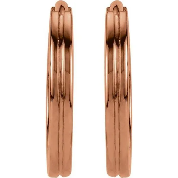 Grooved Huggie Hoop Earrings Image 2 Delfine's Jewelry Charleston, WV