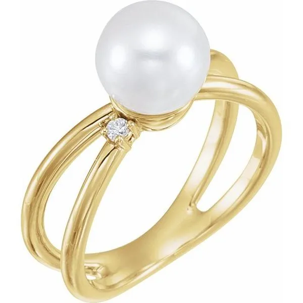 Pearl Negative Space Ring Hopman Jewelers Elkhart, IN
