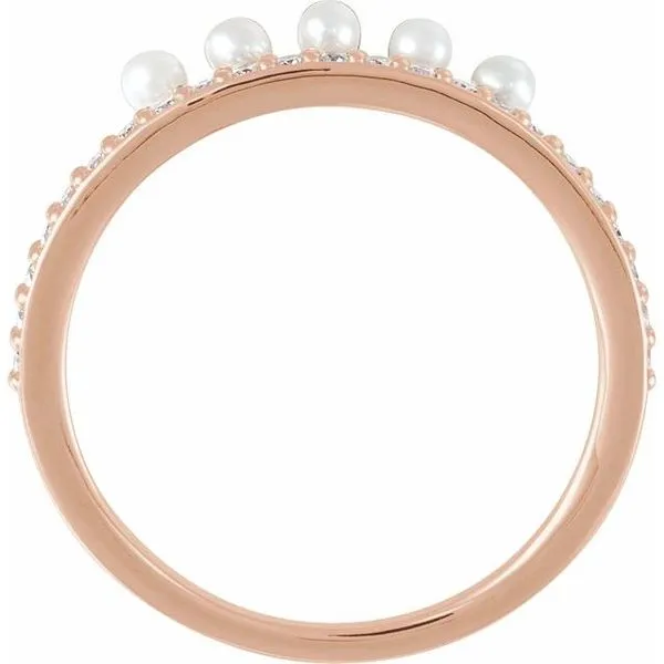 Accented Stackable Pearl Ring Image 2 Jerald Jewelers Latrobe, PA